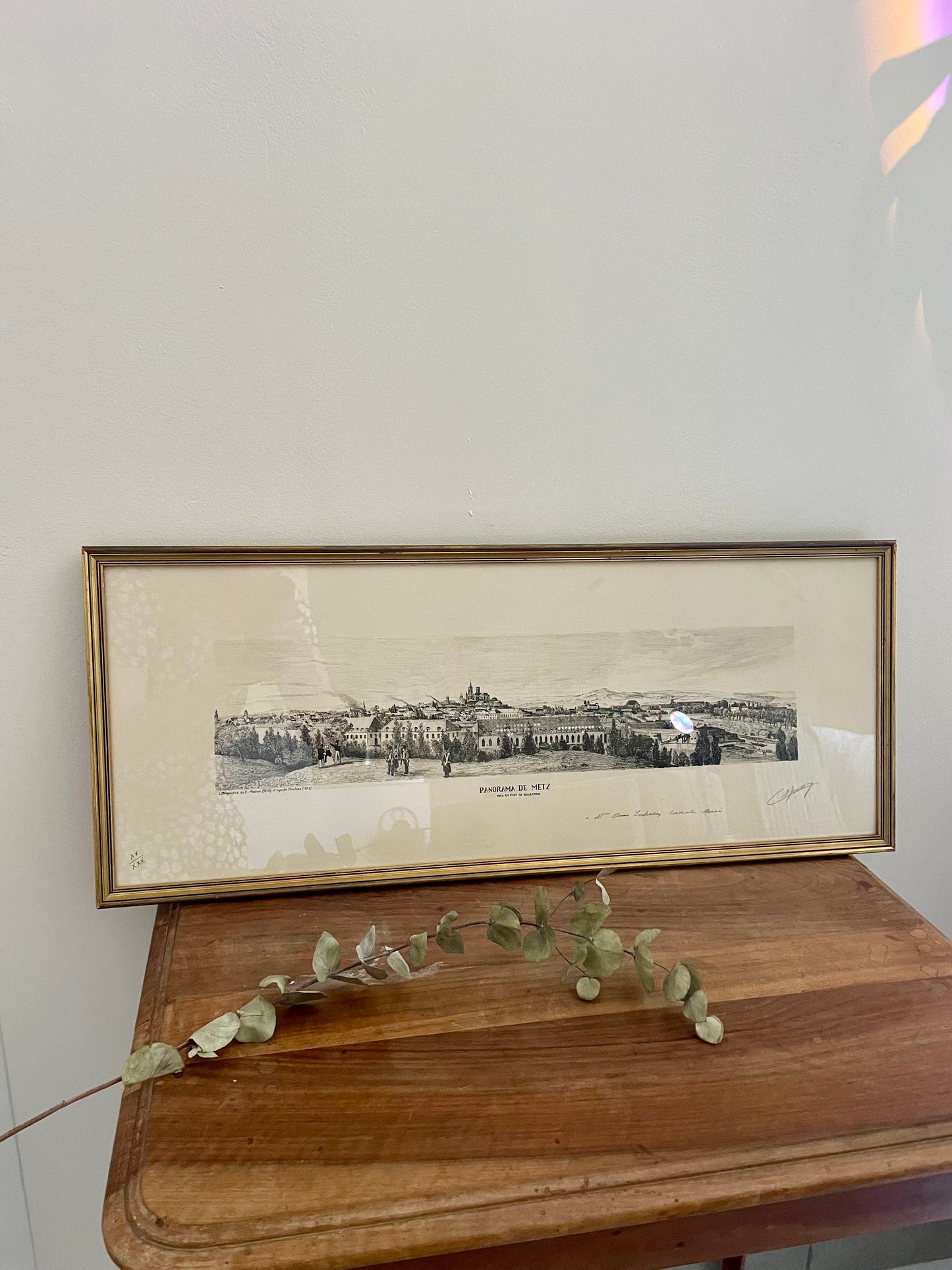 Magnifique lithographie de la ville de Metz signée C.MASSON 1975