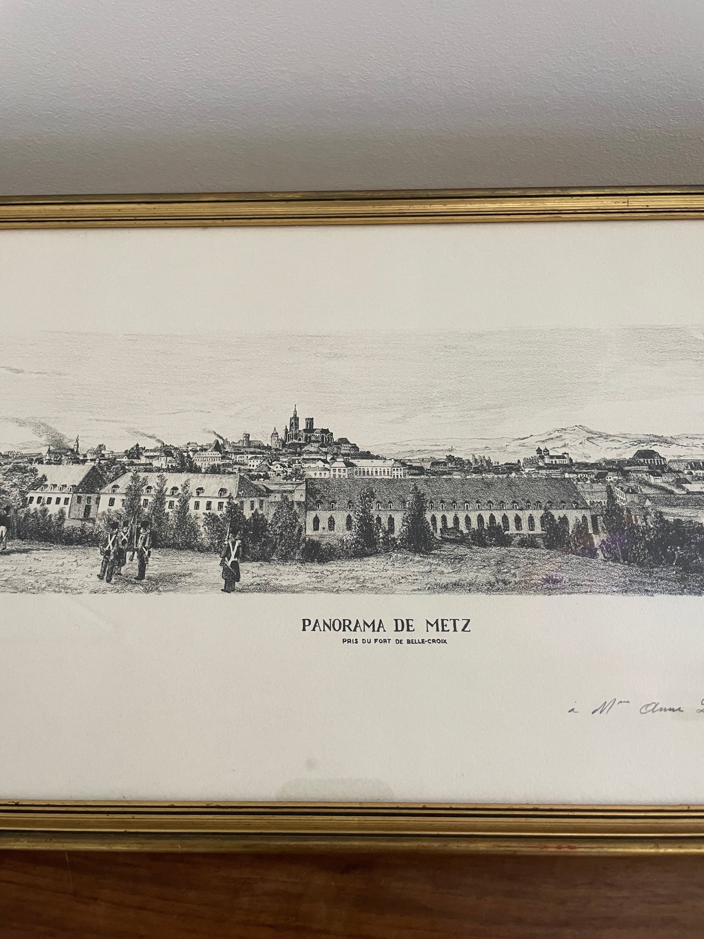 Magnifique lithographie de la ville de Metz signée C.MASSON 1975