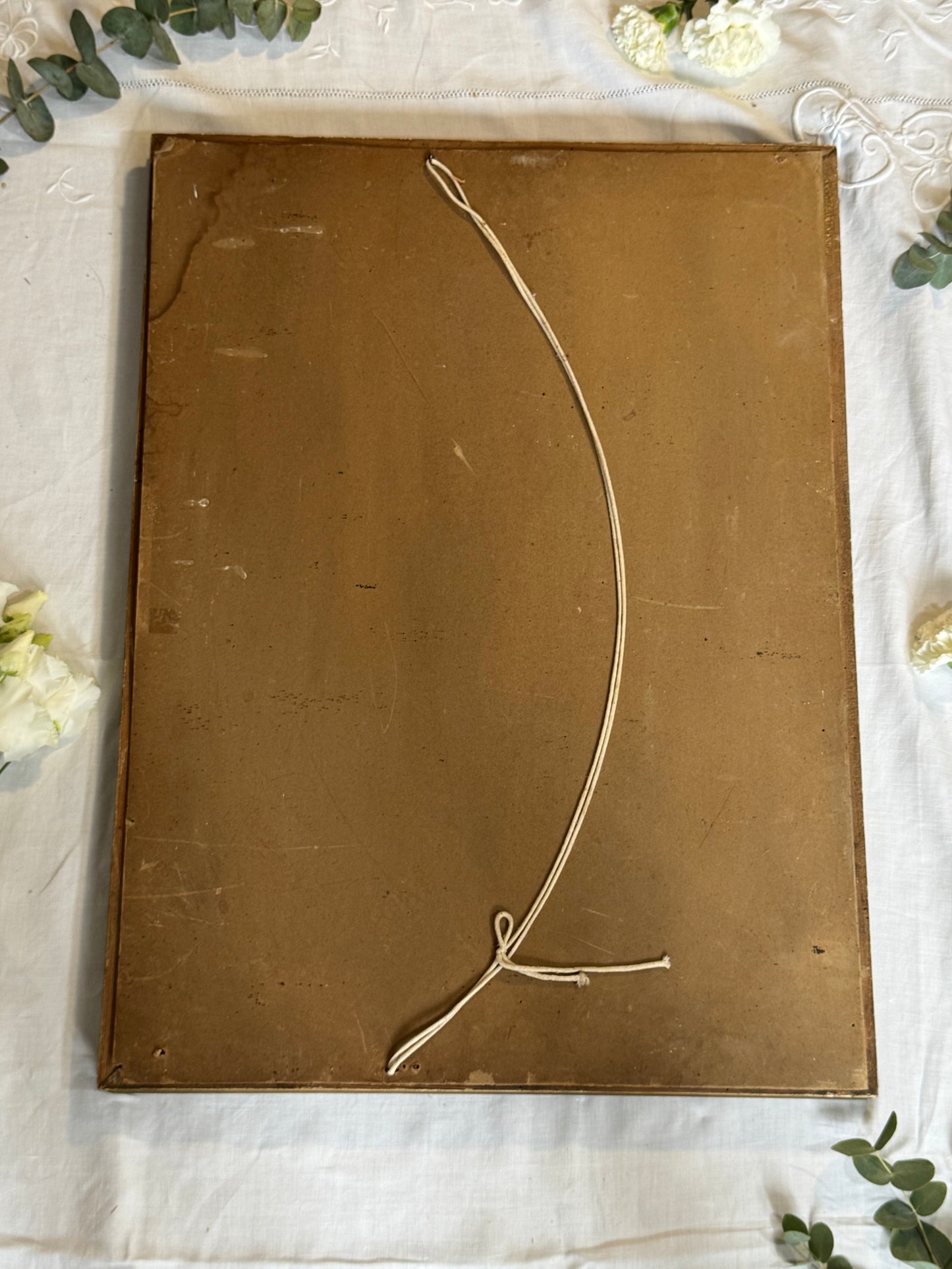 Grand miroir en bois doré vintage