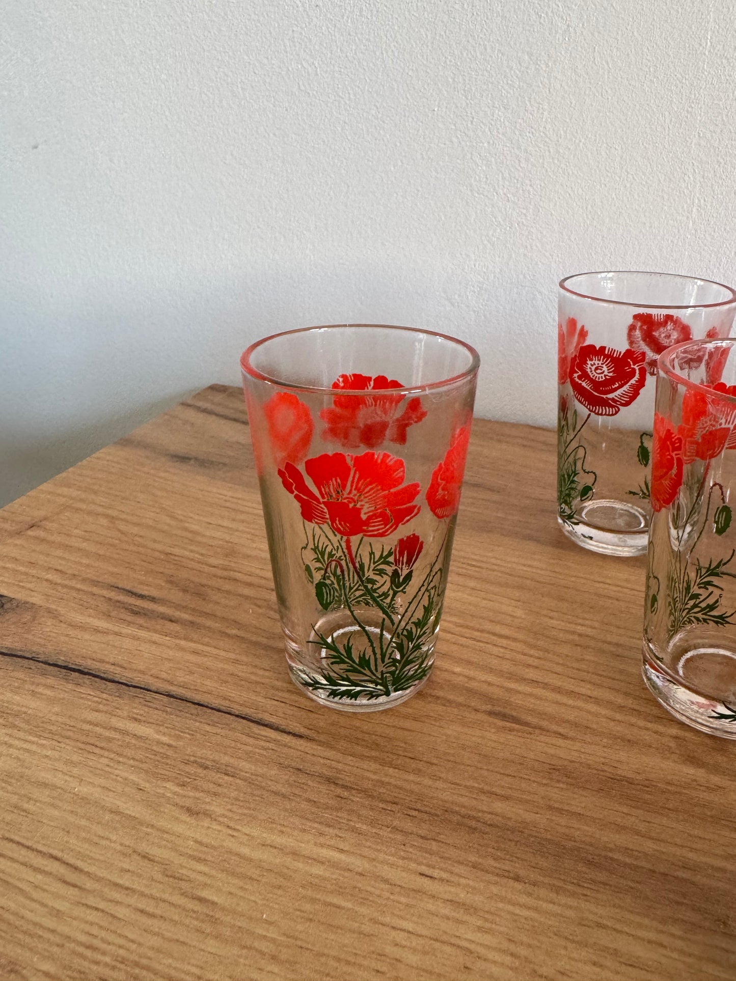 Verres à liqueur coquelicot