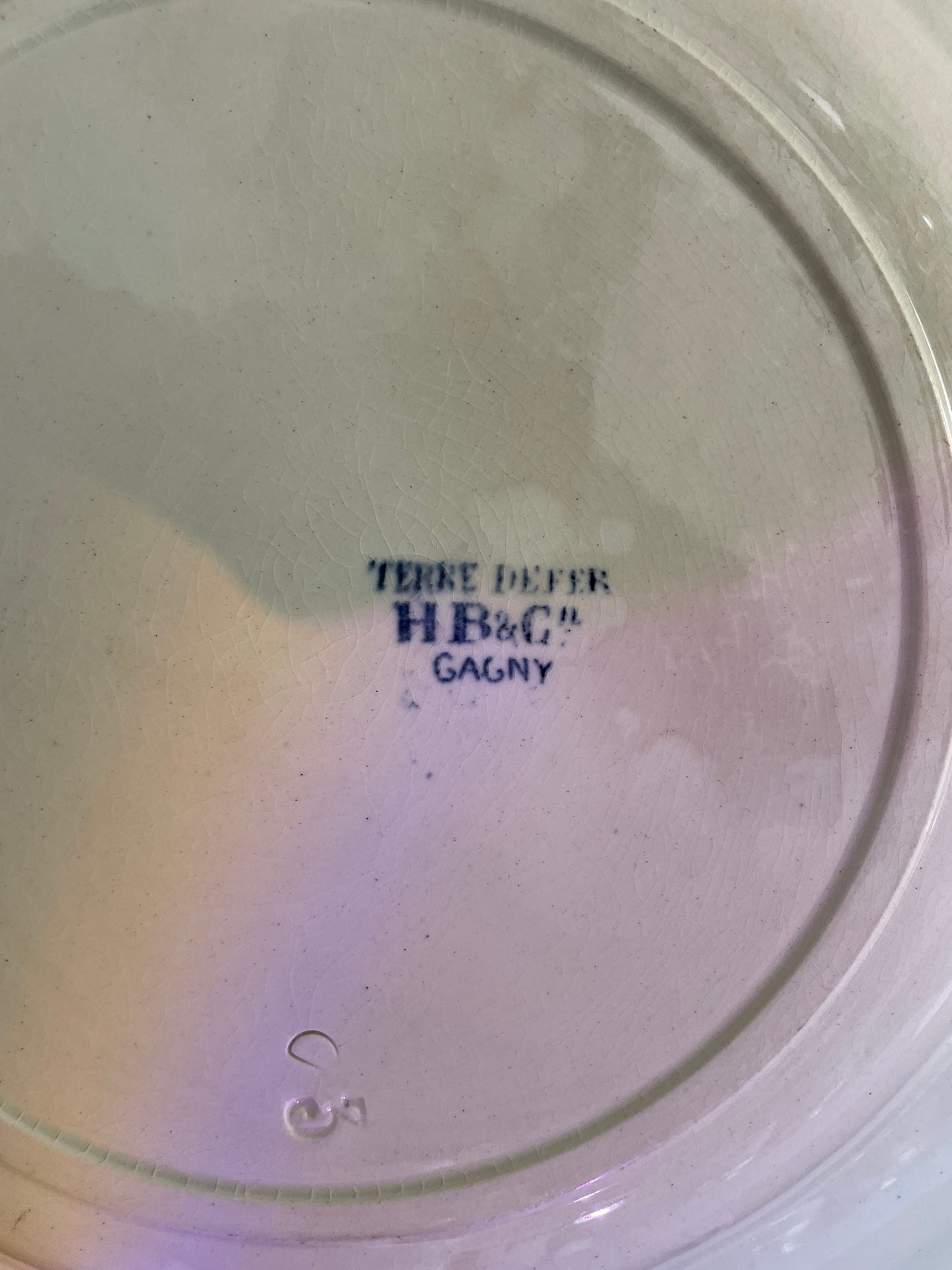 Grand plat de service terre de fer HB&CIE