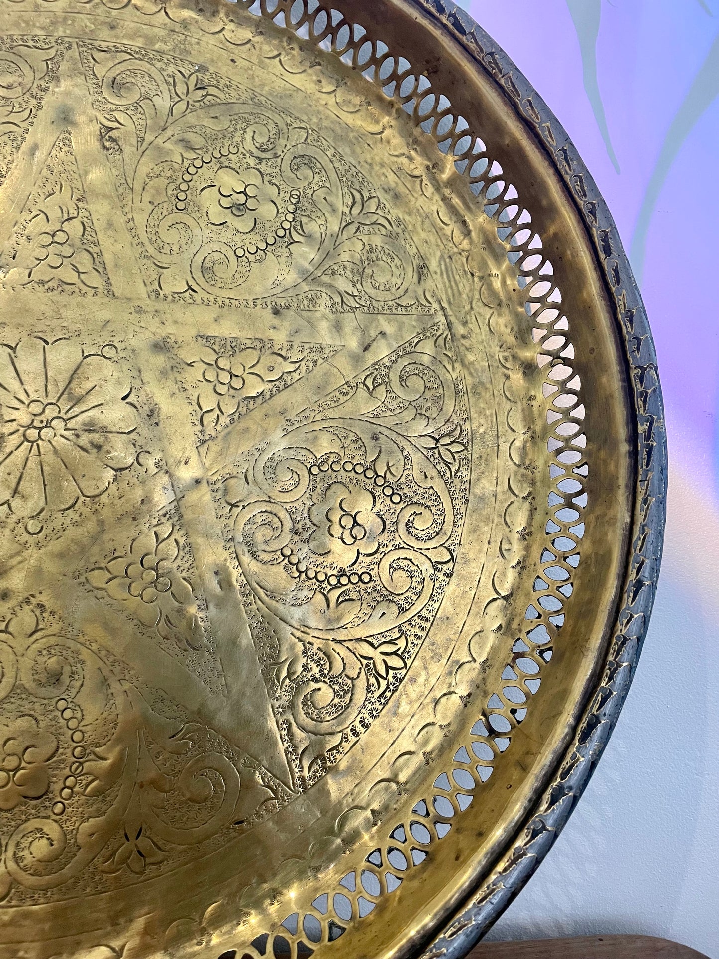 Grand plateau oriental cuivre vintage