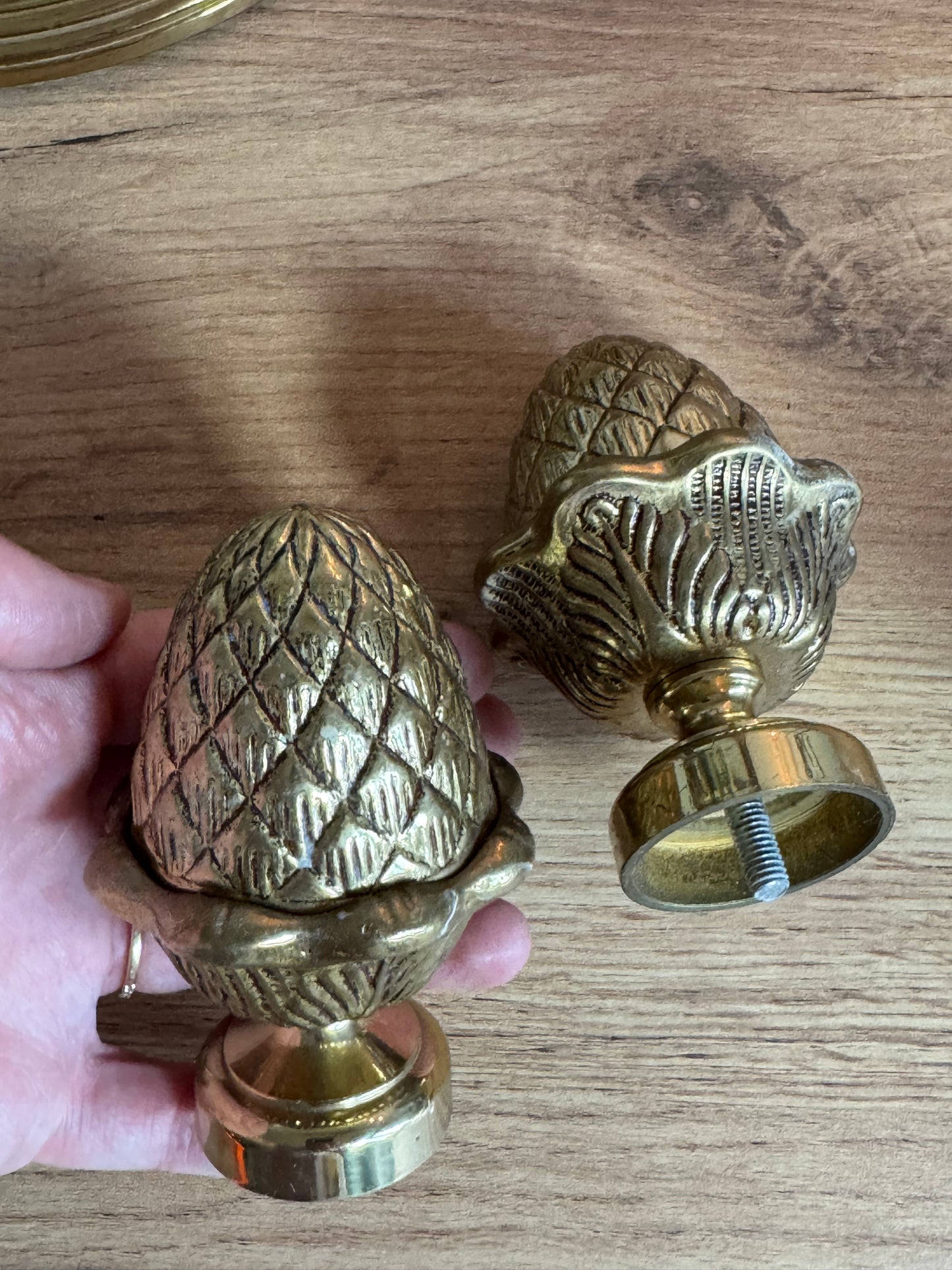 Paire pommes de pin bronze