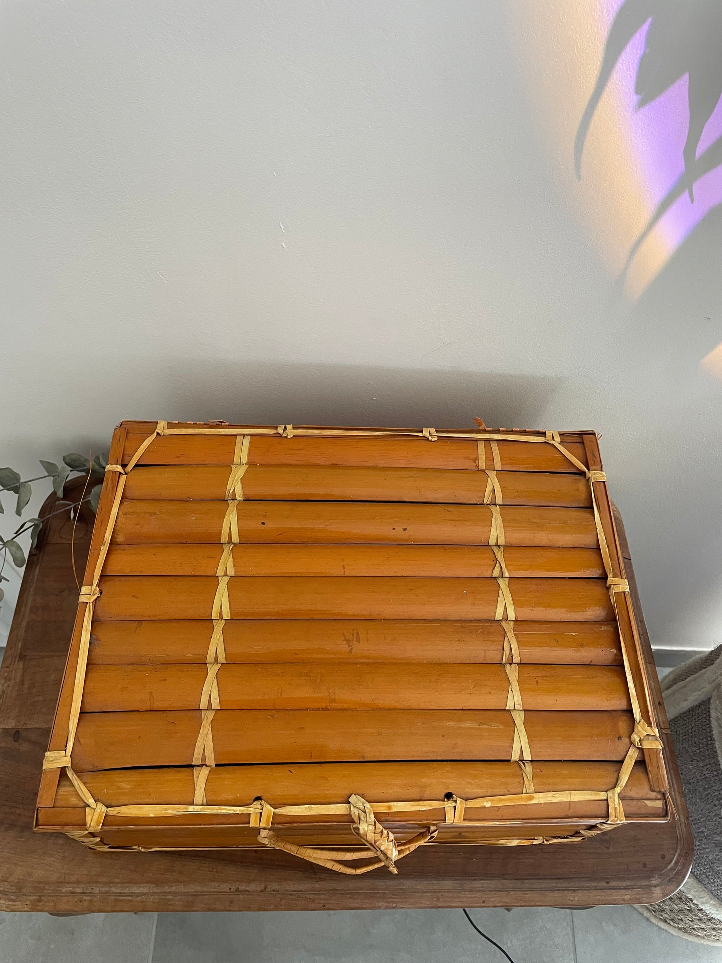 Mallette en bambou vintage