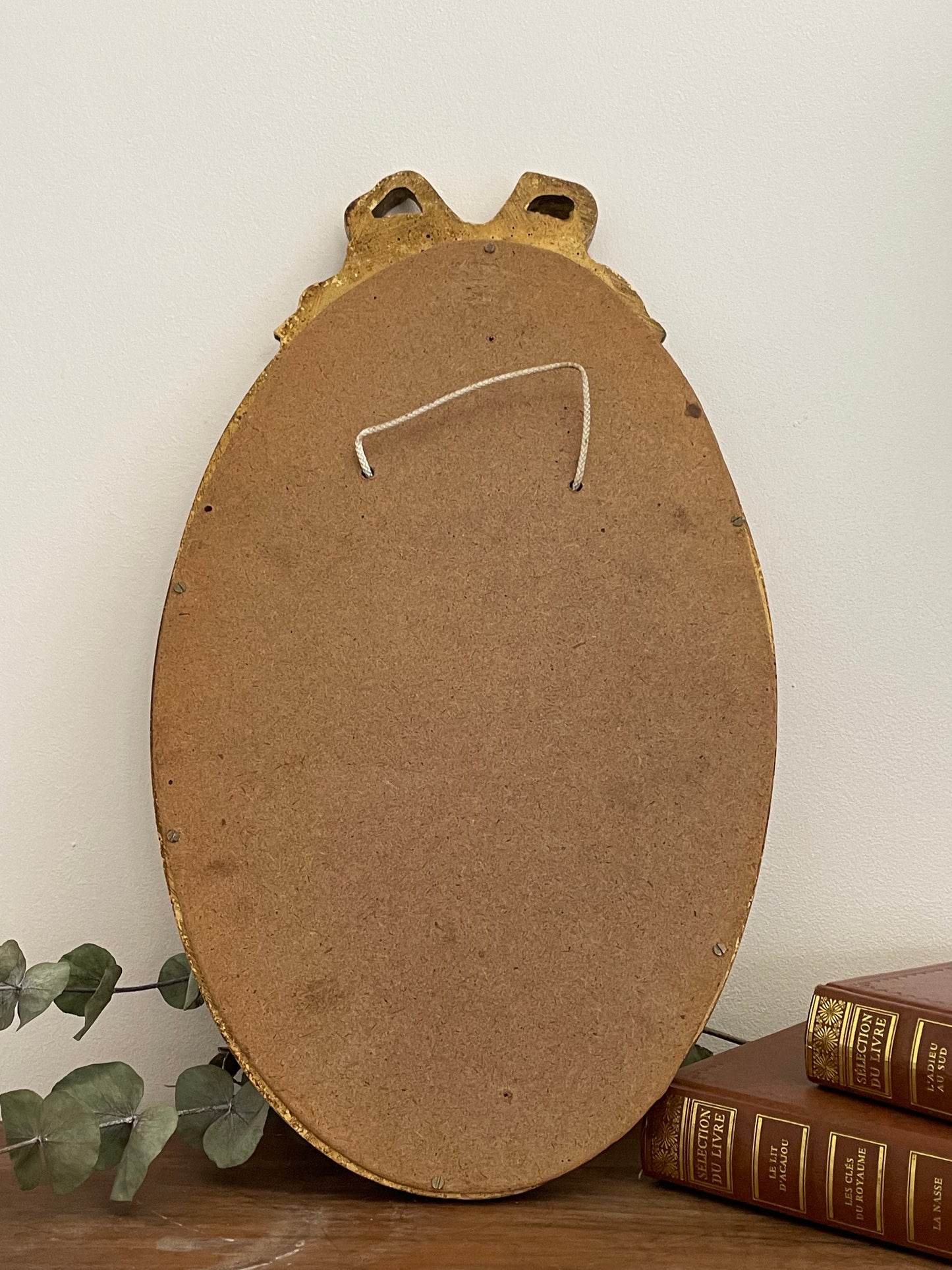 Miroir avec noeud en bois doré vintage