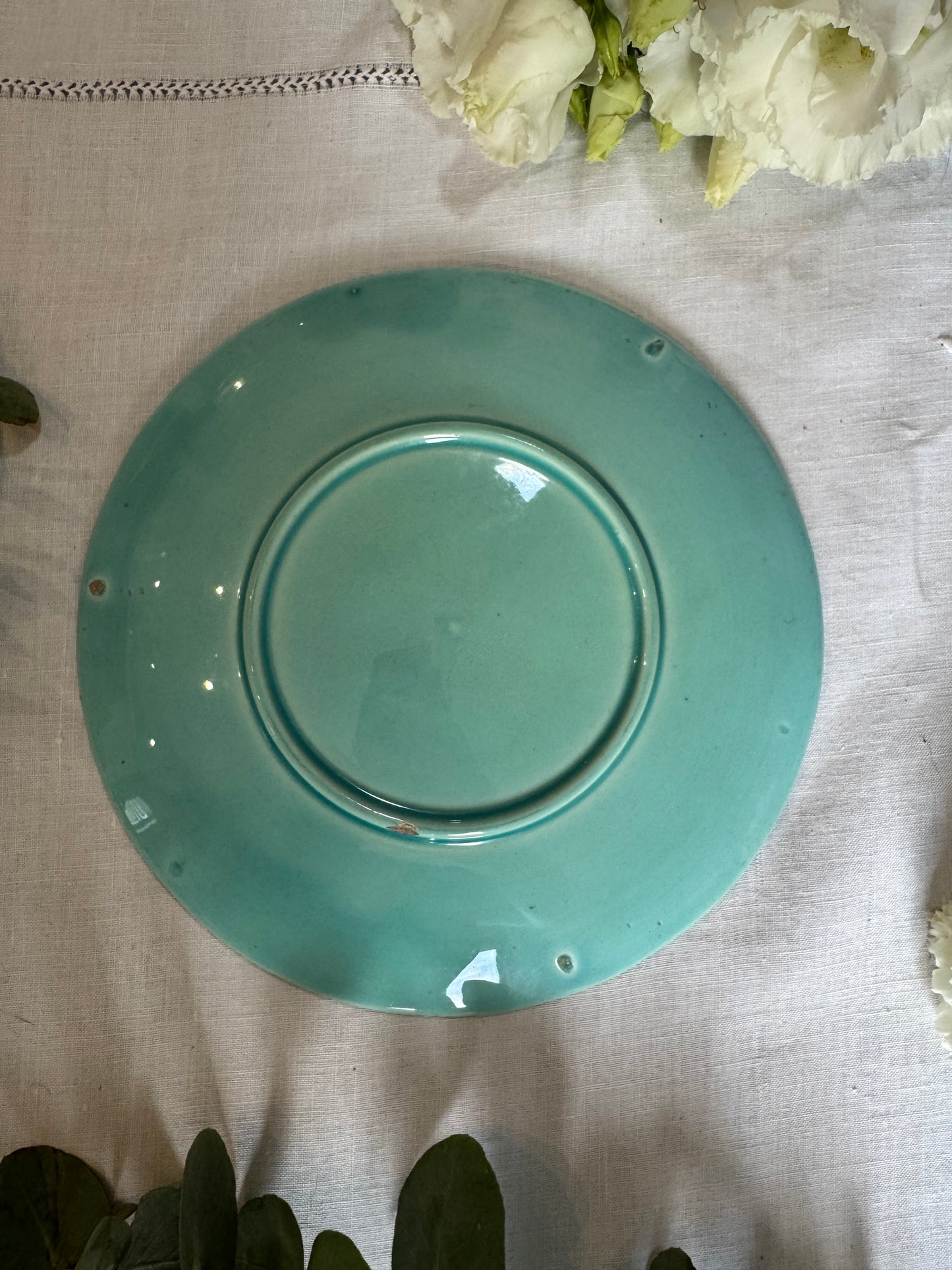 Assiette barbotine rare hirondelle