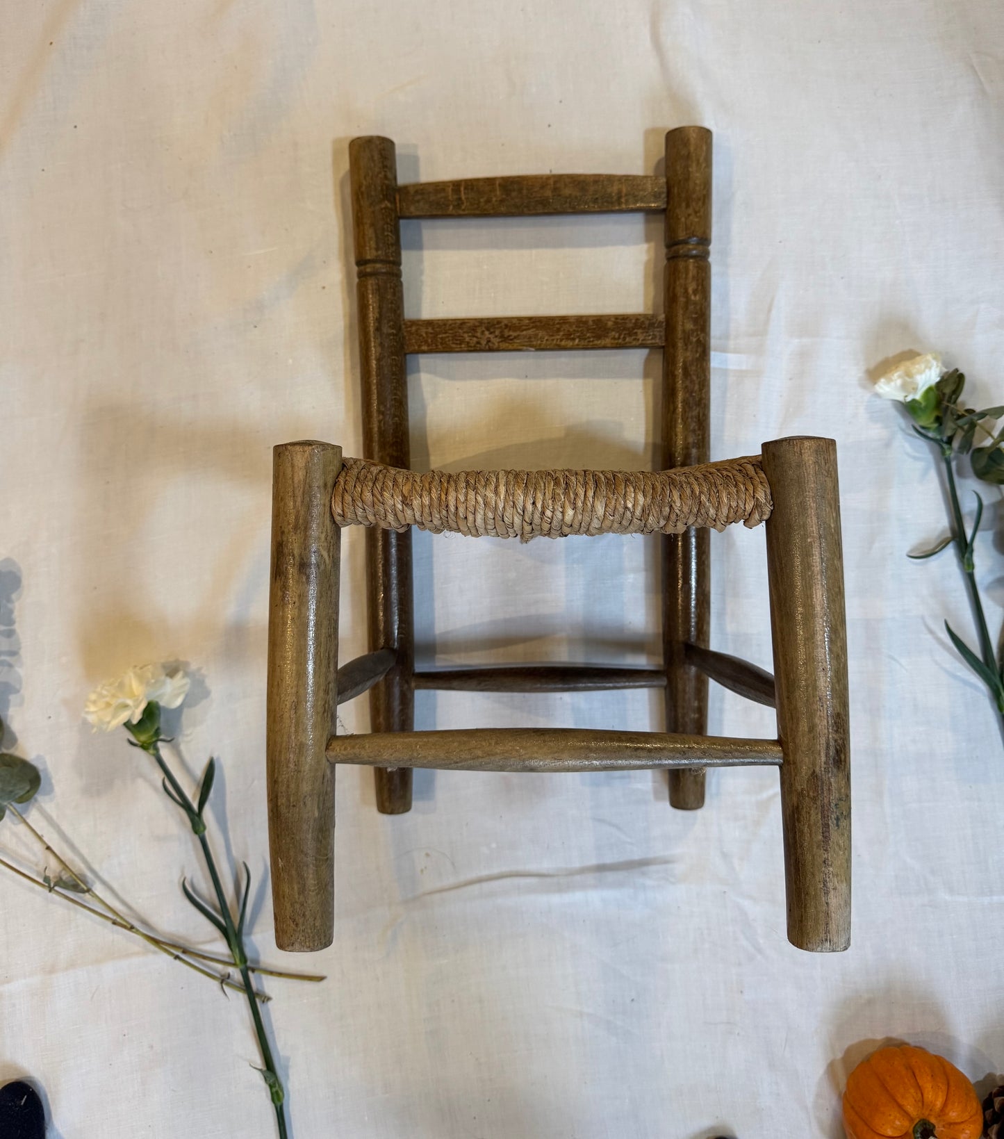 Petite chaise enfant paille et bois