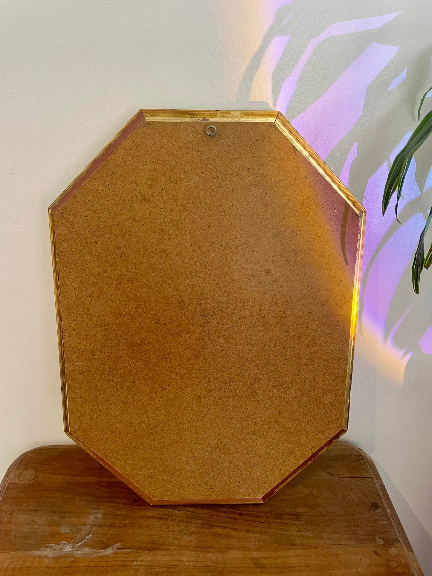 Miroir biseauté en bois doré vintage