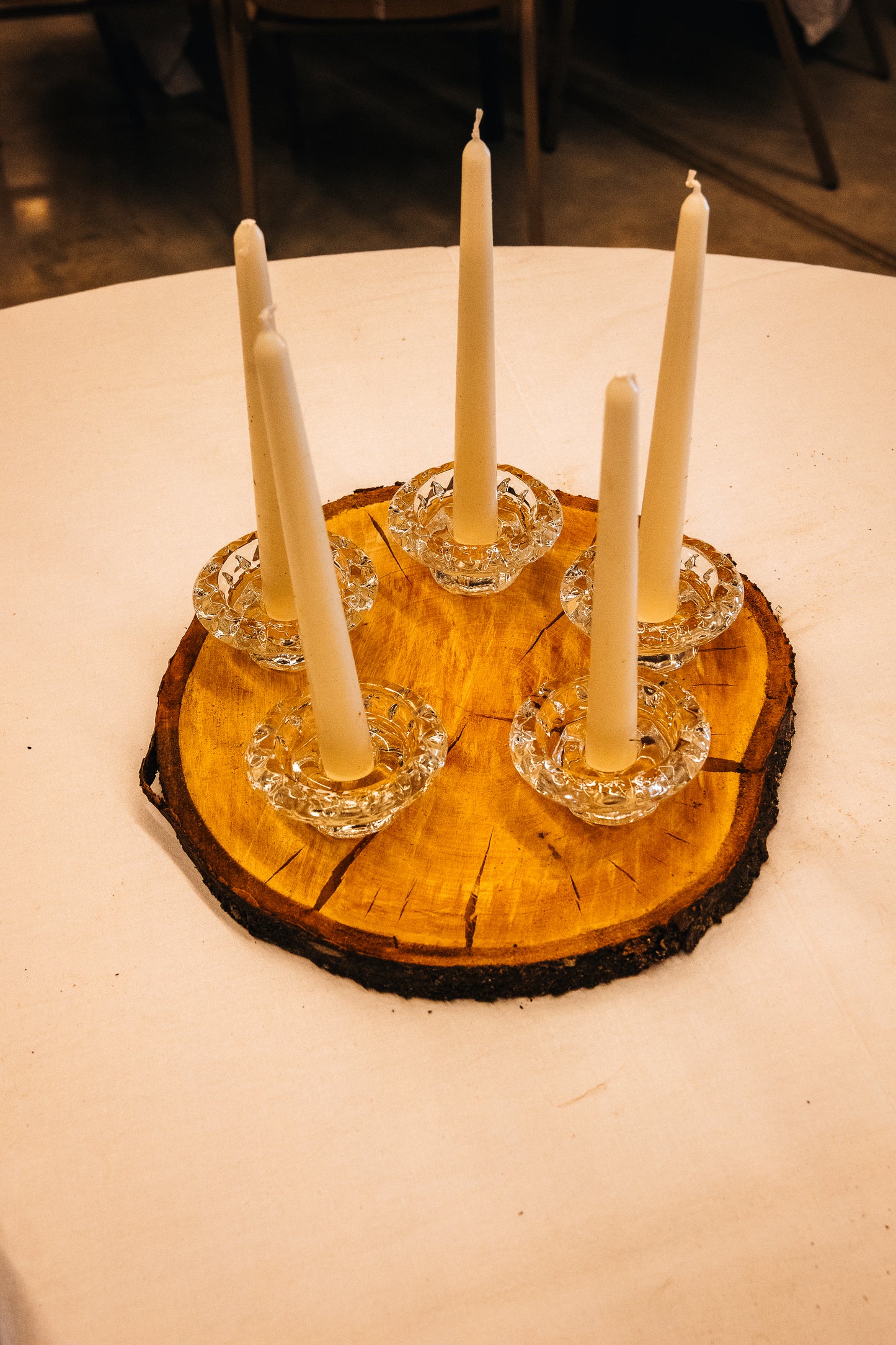 Lot de 5 bougeoirs en verre