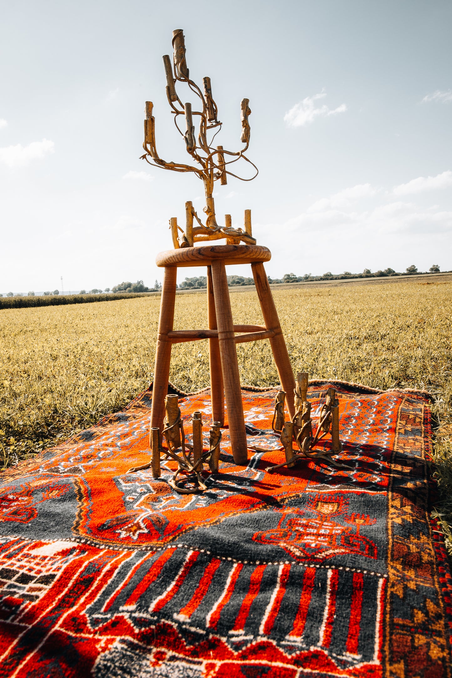 Magnifiques chandeliers en bronze de créateur