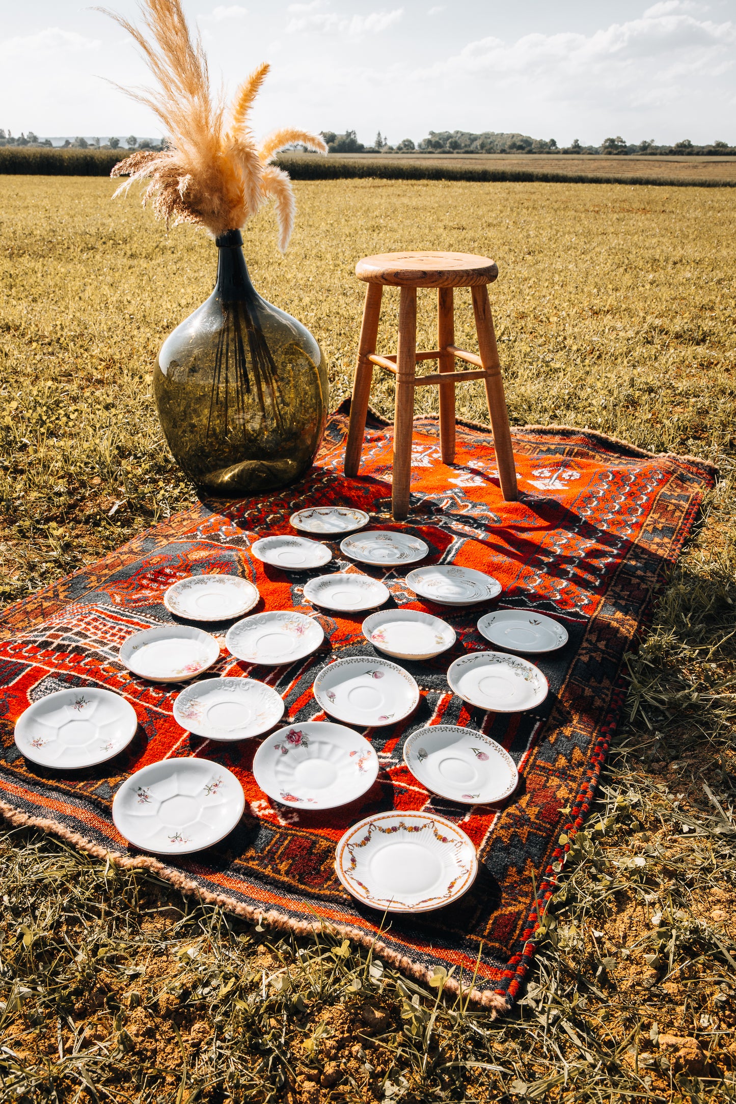 Lot de 18 sous-tasses vintage