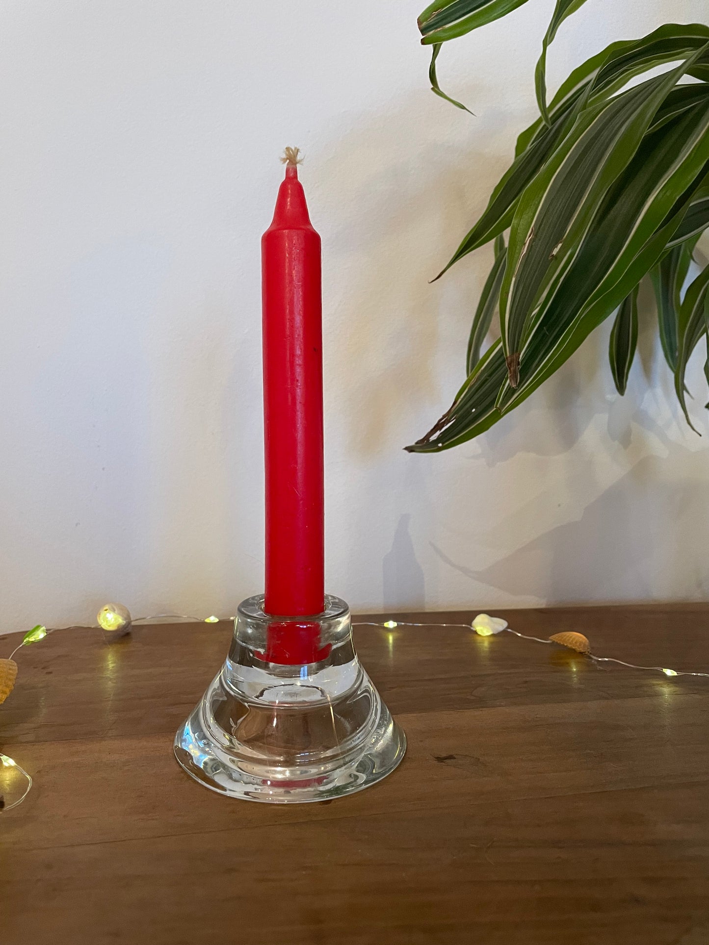Bougeoir en verre transparent double