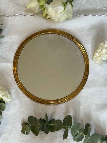 Plateau miroir doré ancien