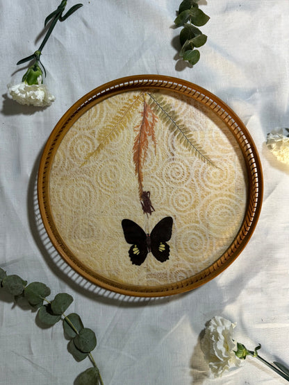 Plateau en bambou papillon