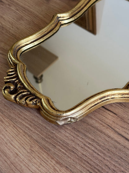 Miroir coquille doré vintage