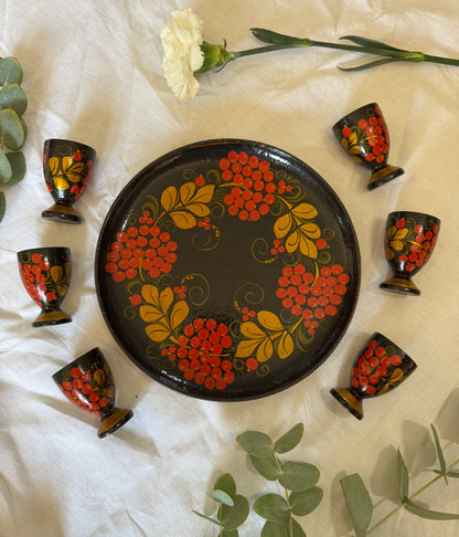 Service russe plateau et verres