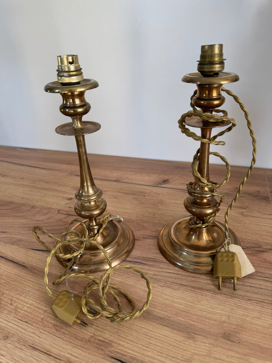 Bougeoirs laiton lampes vintage