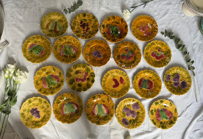 Assiettes à dessert barbotine Sarreguemines vintage