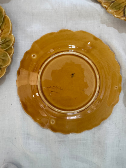 Assiettes à dessert barbotine Sarreguemines vintage