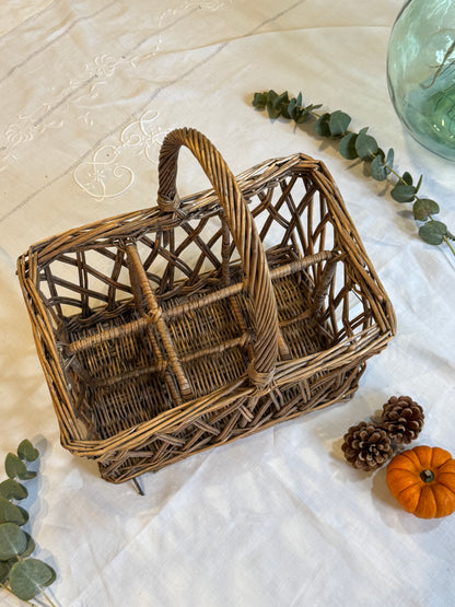 Panier porte-bouteille osier