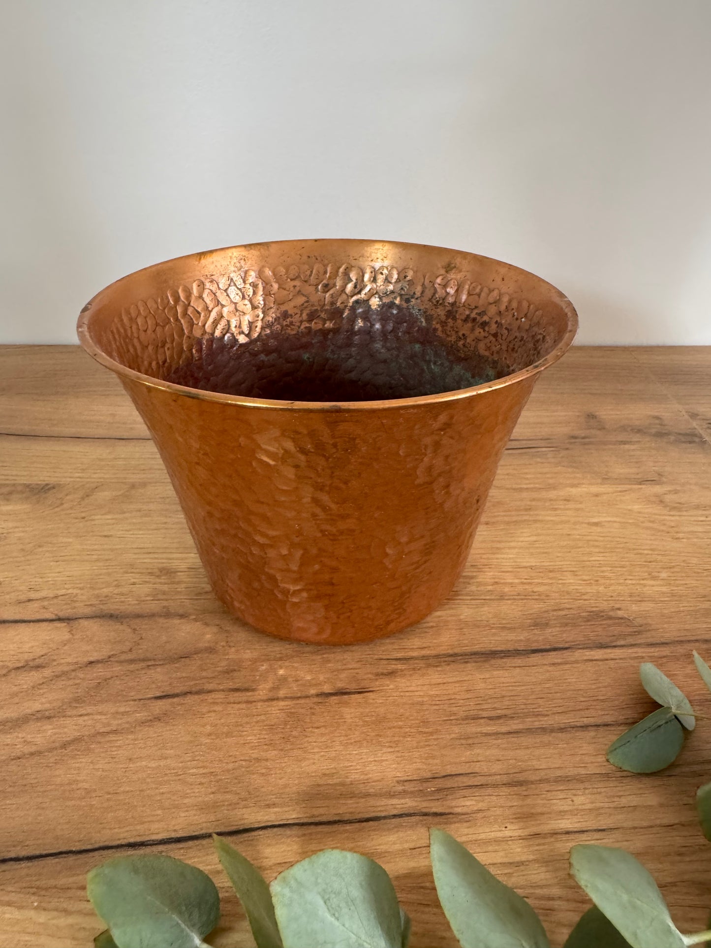 Cache pot en cuivre vintage