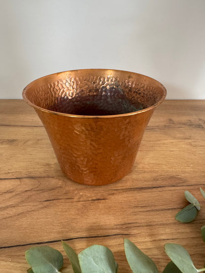 Cache pot en cuivre vintage