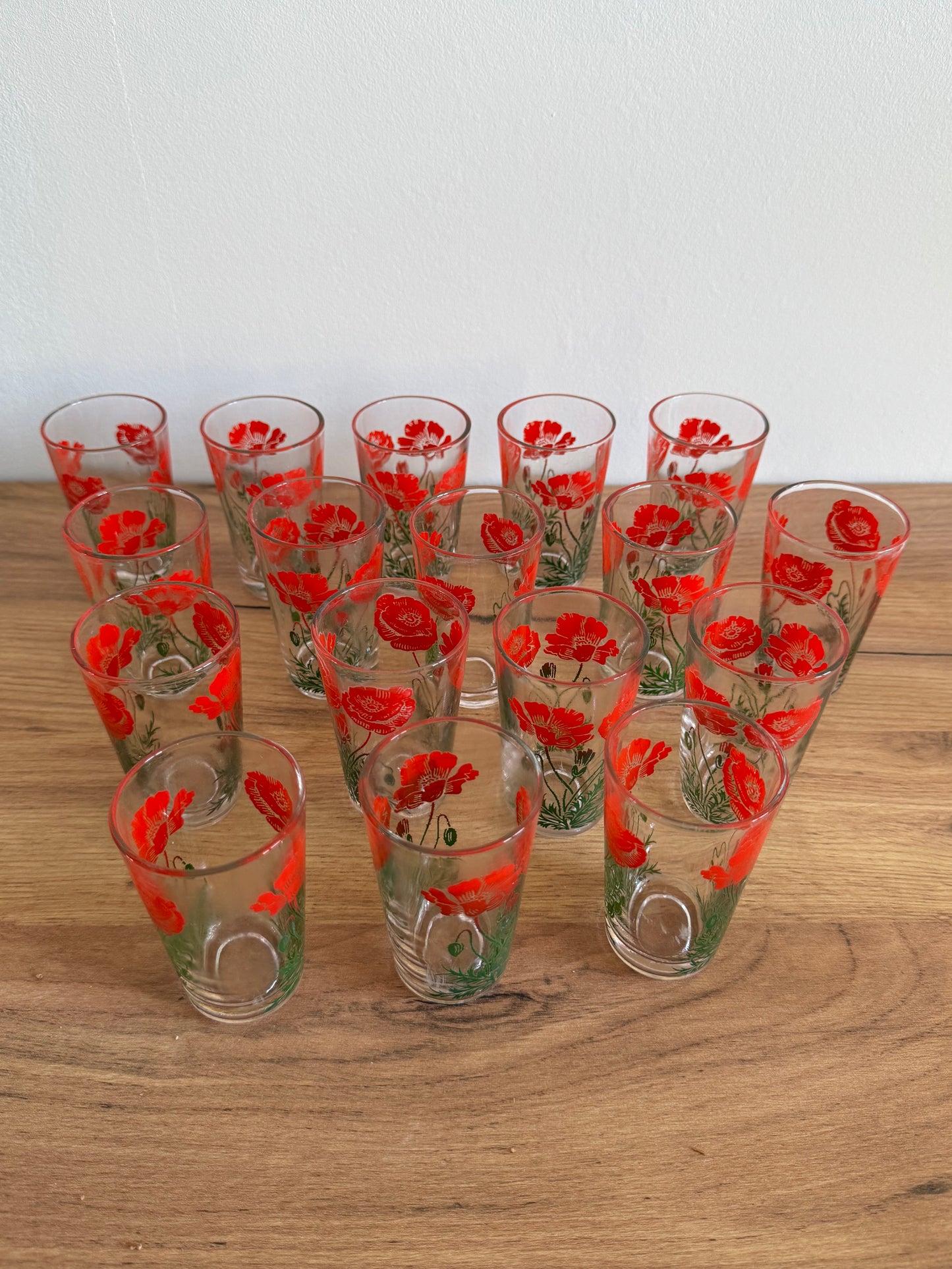 Verres à liqueur coquelicot