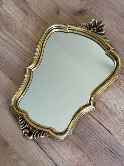 Miroir coquille doré vintage