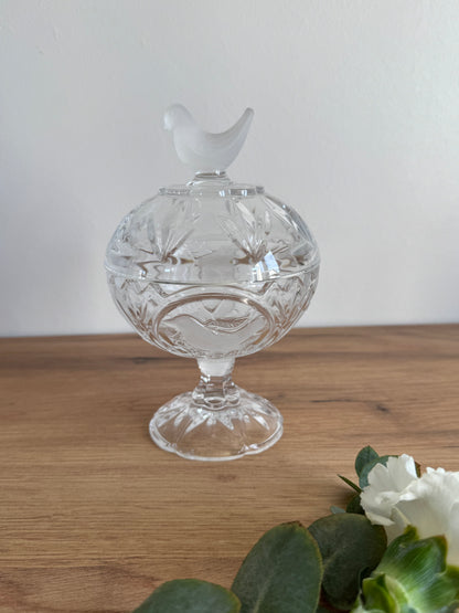Bonbonnière cristal oiseaux