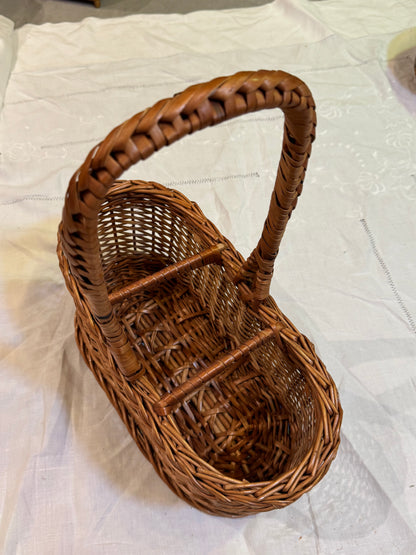 Panier porte-bouteille osier