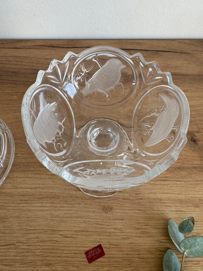 Bonbonnière cristal oiseaux