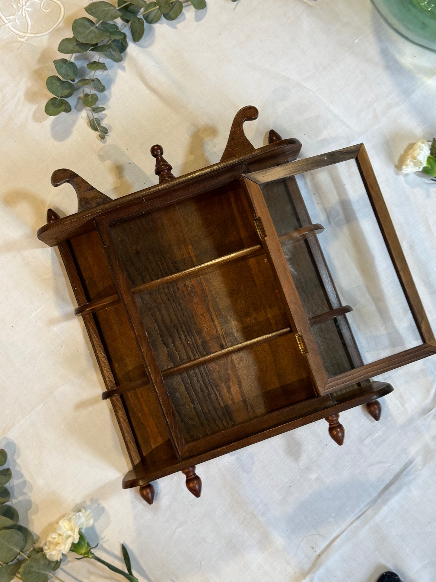 Vitrine armoire vintage en bois