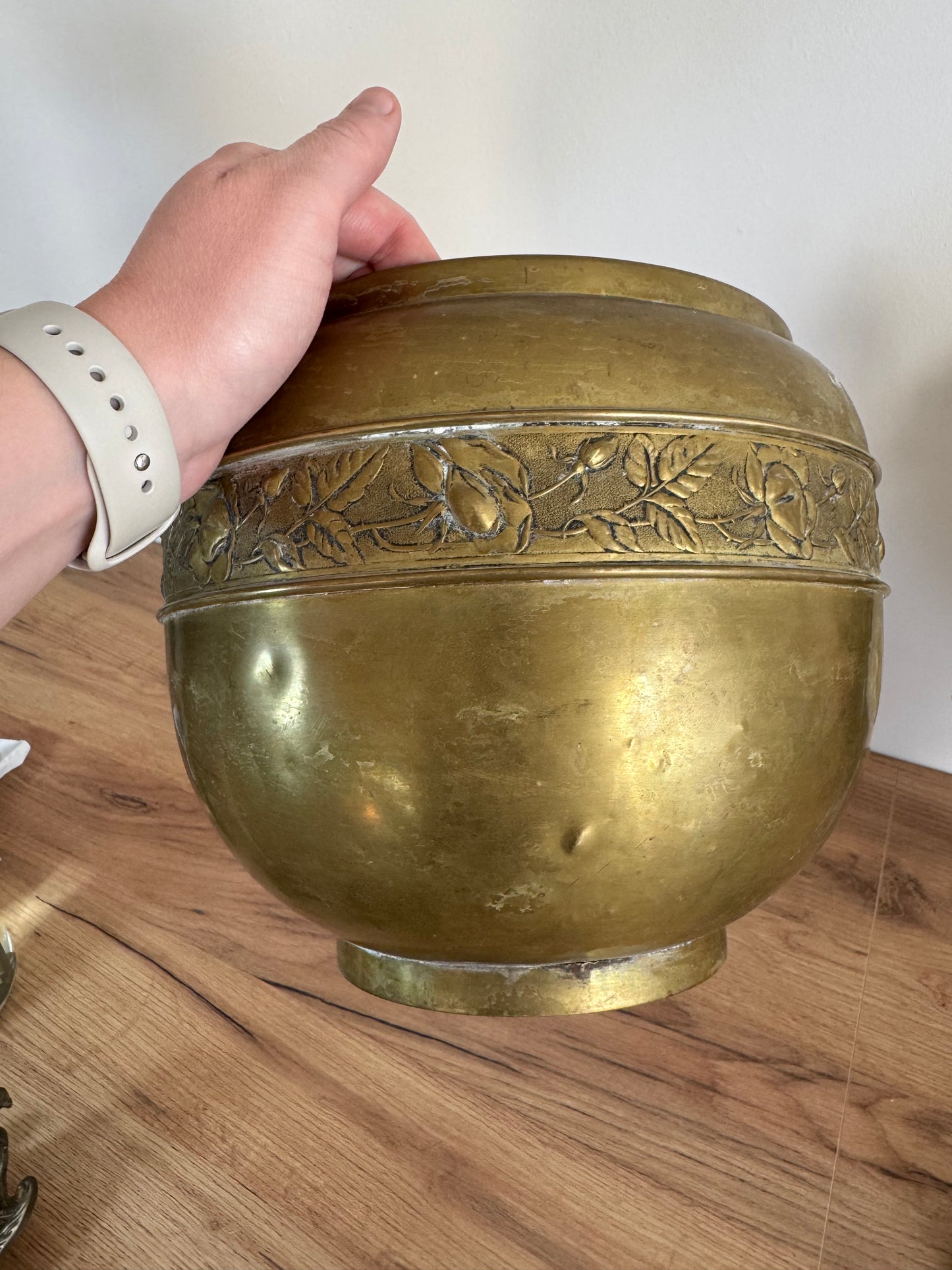 Cache pot en laiton vintage