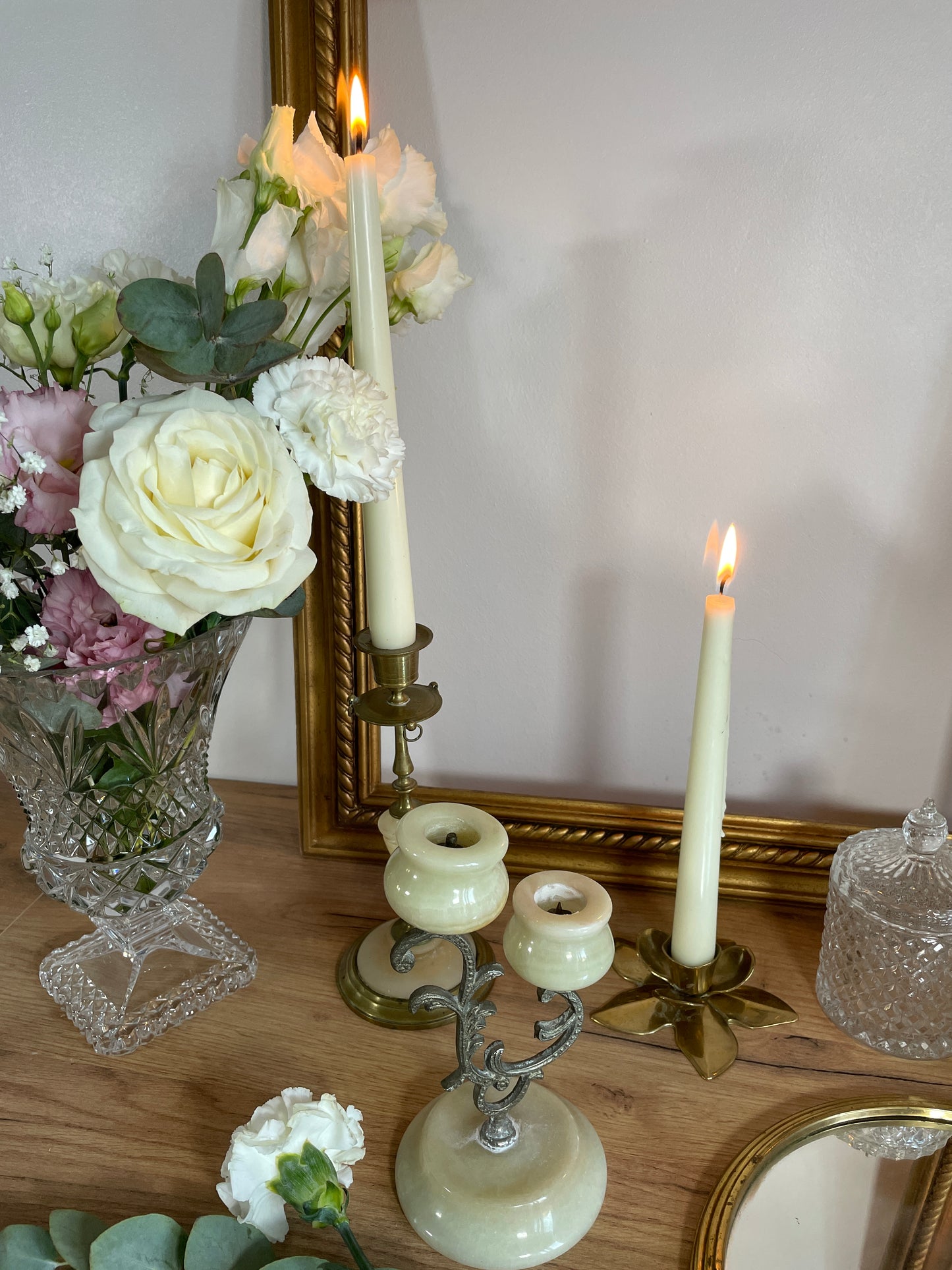 Chandelier laiton onyx