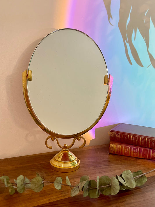 Miroir psyché doré vintage