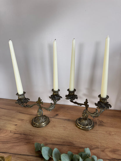 Lot de 2 chandeliers en bronze