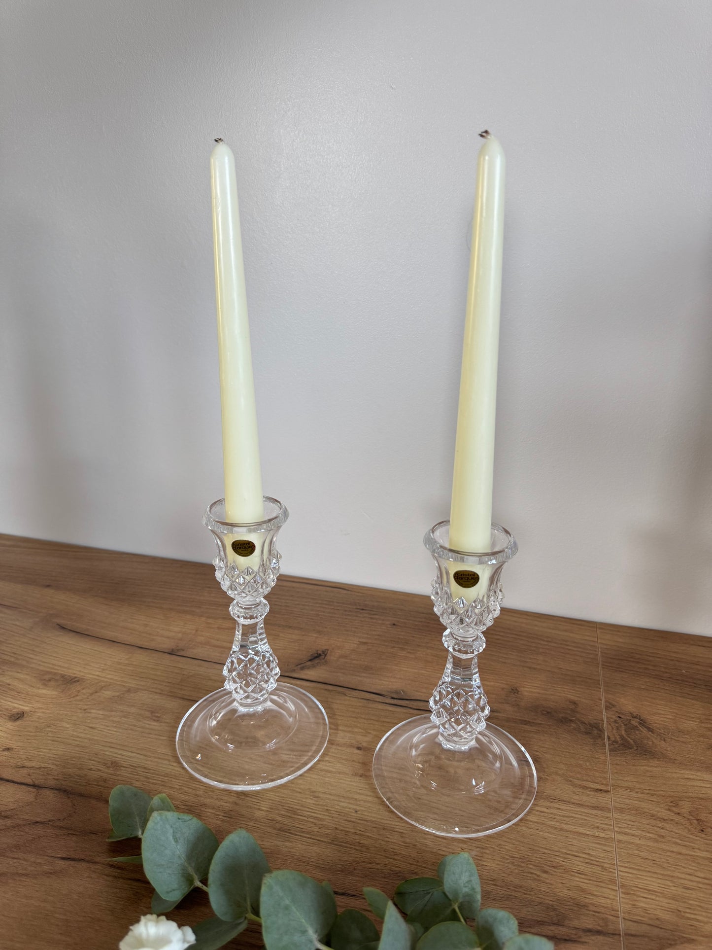 Lot bougeoirs cristal