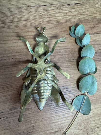 Cendrier mouche en laiton vintage