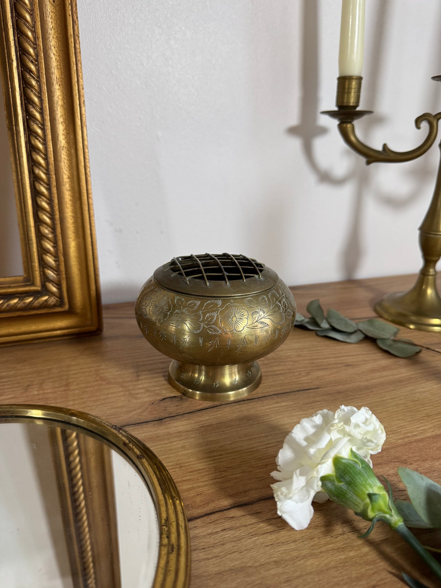 Brûle-encens vintage en laiton