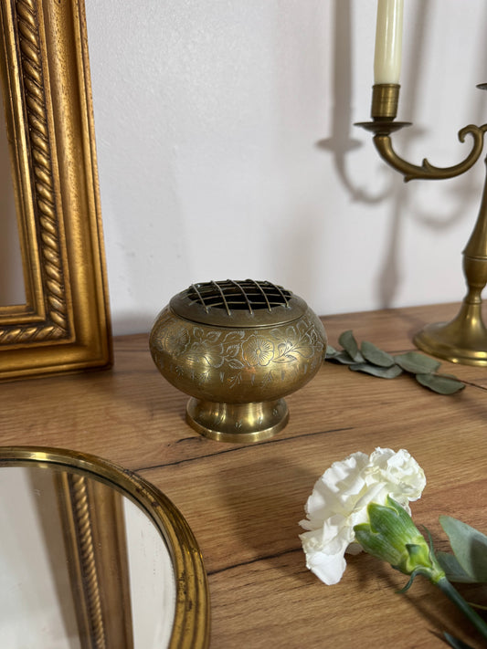 Brûle-encens vintage en laiton