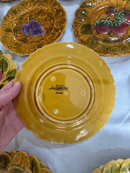 Assiettes à dessert barbotine Sarreguemines vintage