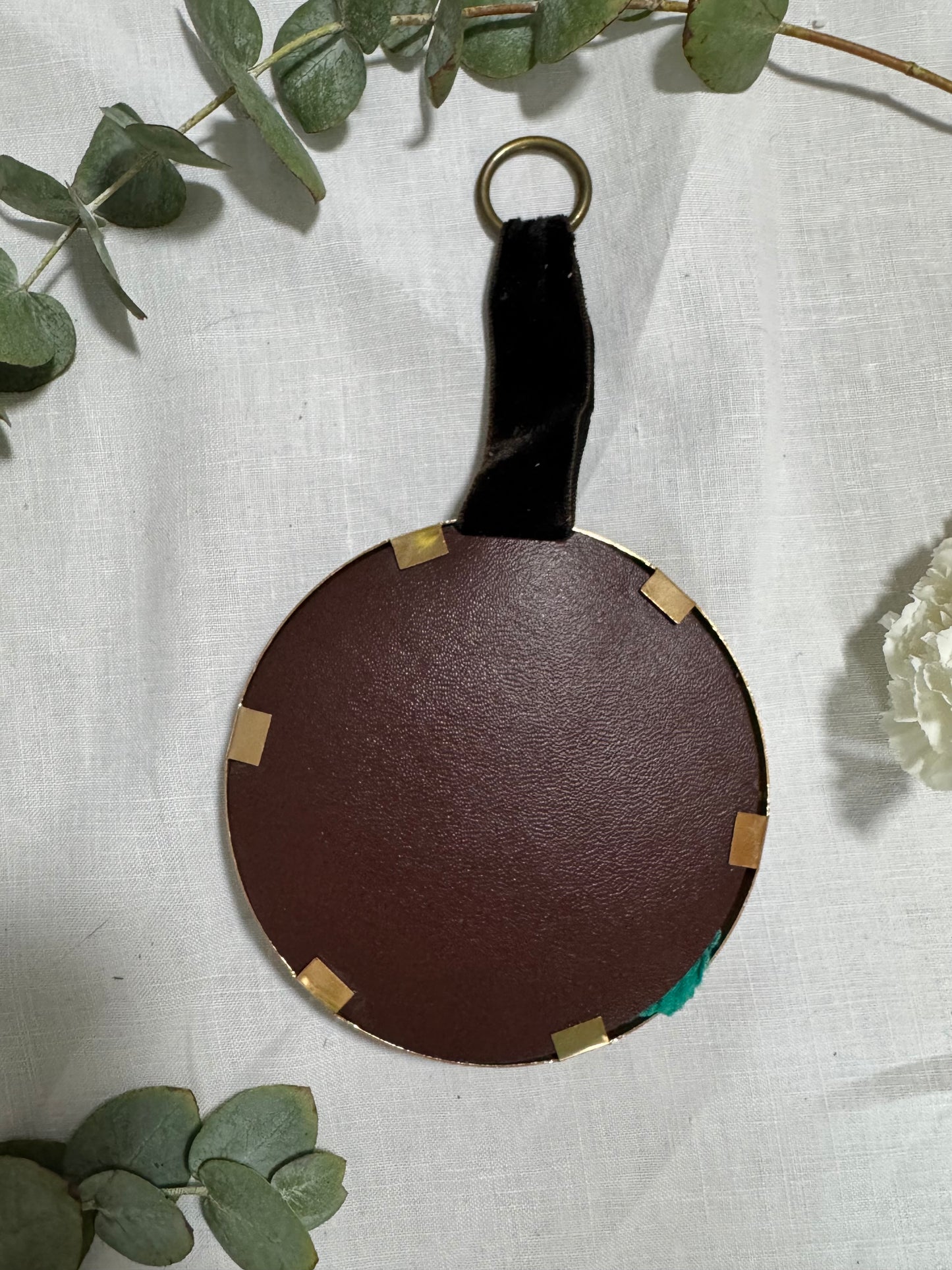 Cadre bombé médaillon fleurs séchées