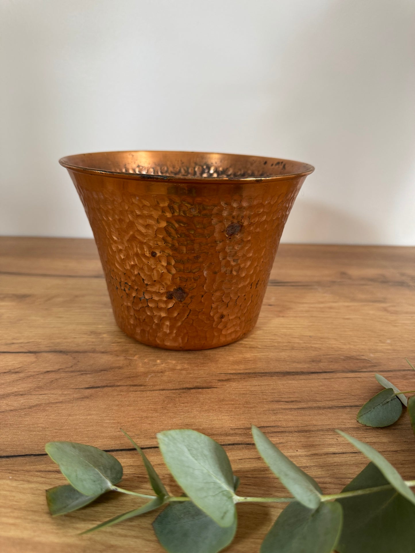 Cache pot en cuivre vintage