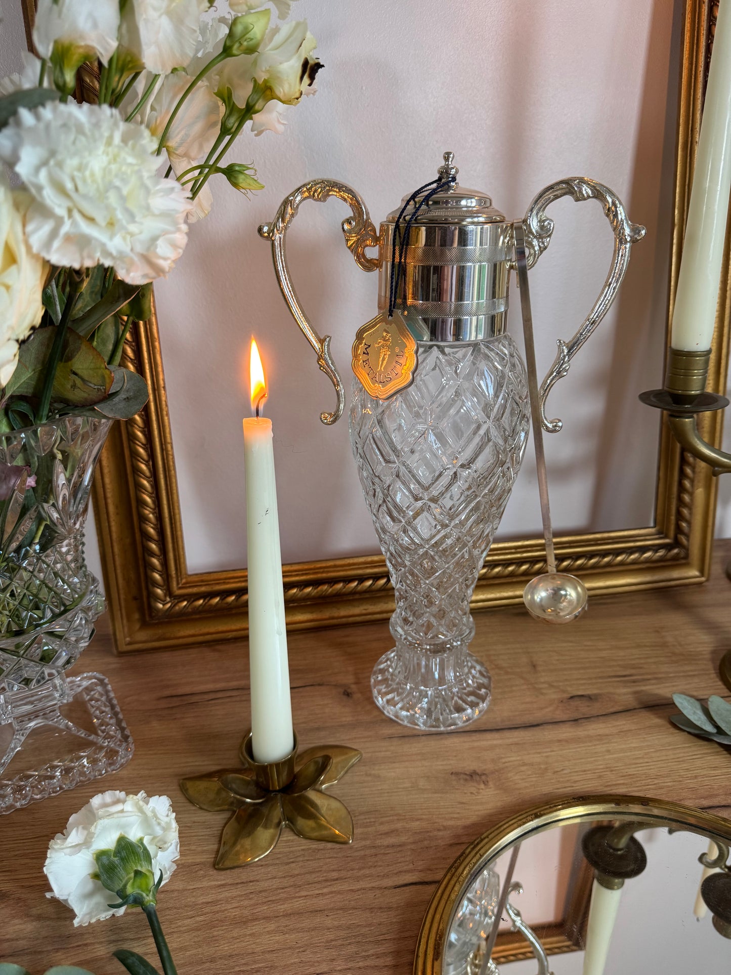 Carafe liqueur vintage plaqué argent