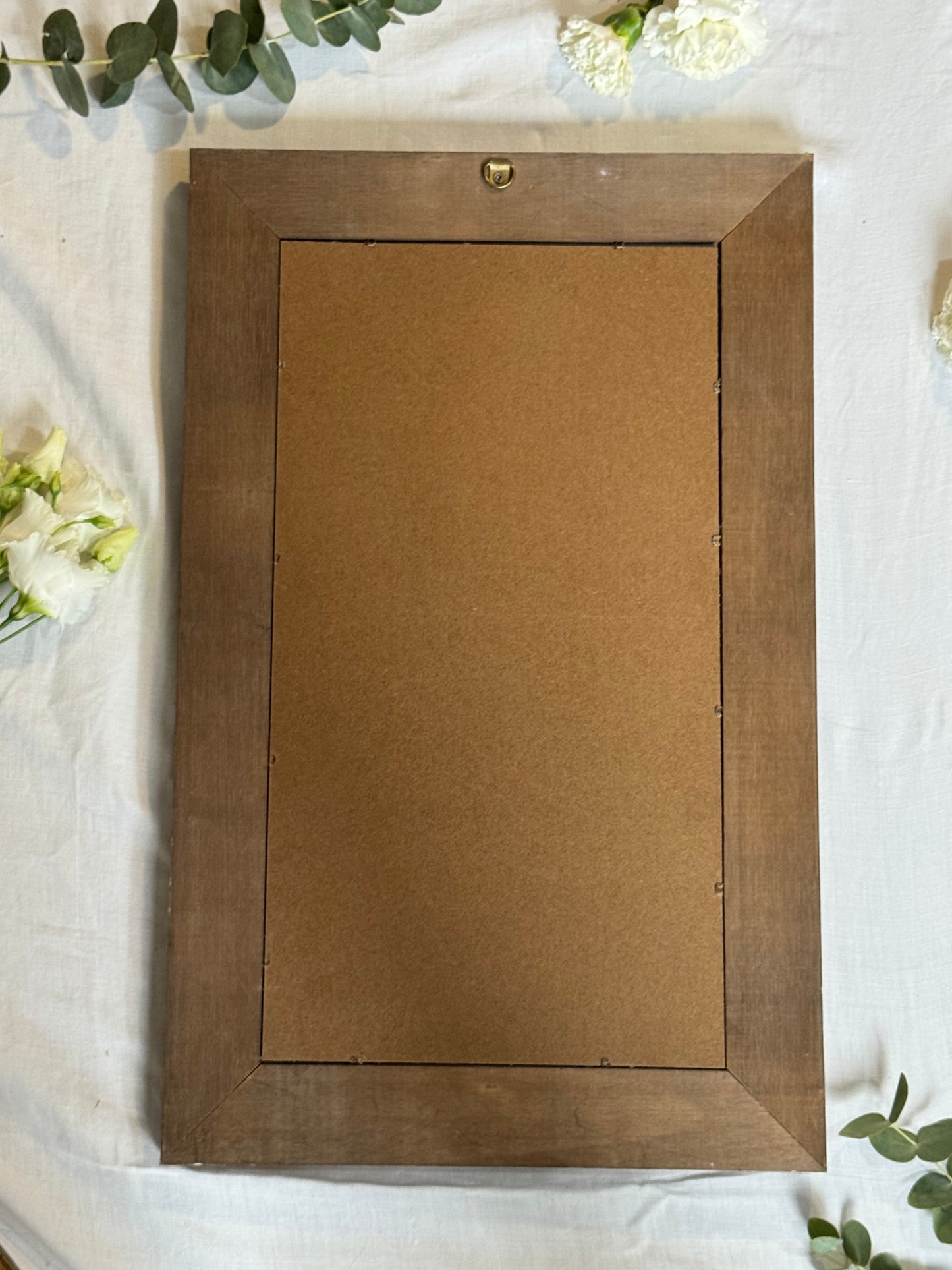 Miroir vintage cuivré en bois