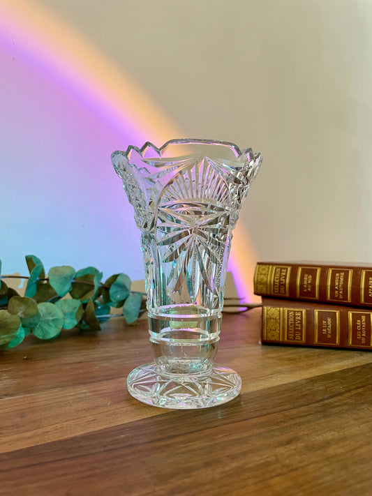 Vase en cristal taillé main