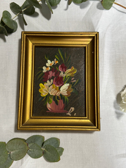 Peinture fleurs vintage