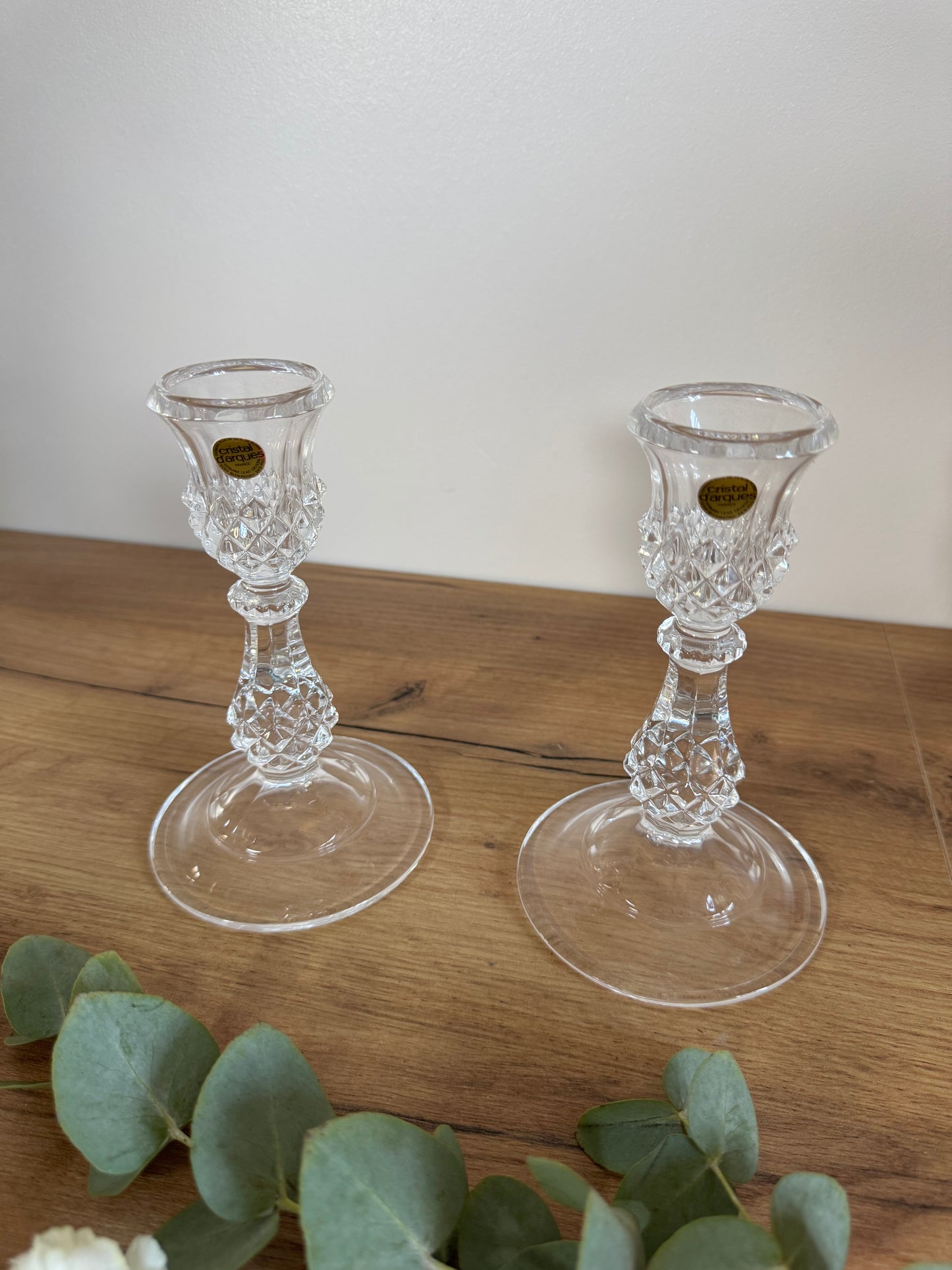 Lot bougeoirs cristal