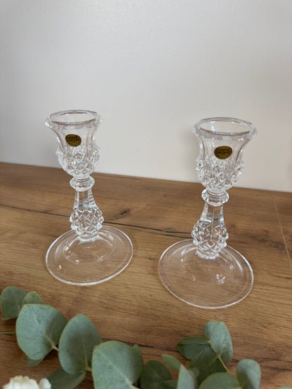 Lot bougeoirs cristal