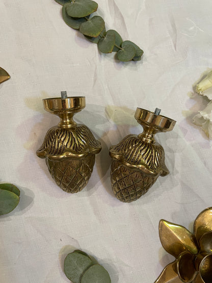 Paire pommes de pin bronze